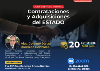 Conferencia virtual «Contrataciones y adquisiciones del Estado» / Viernes 20 de setiembre – 5:00 p.m.