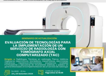 Seminario de actualización: «Evaluación de tecnologías para la implementación de un servicio de radiología con tomógrafo axial computarizado (TAC)»/ Martes 24 y miércoles 25 de setiembre – 7:00 p.m.