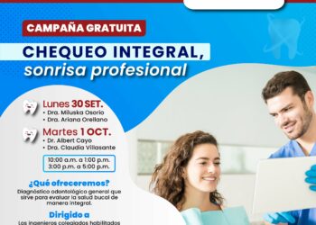 Campaña gratuita «Chequeo integral, sonrisa profesional» Lunes 30 de septiembre y martes 1 de octubre