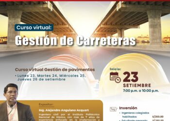Curso virtual: «Gestión de carreteras» / Inicio: 23 de setiembre.