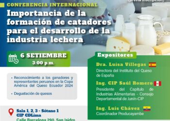 Charla Internacional: «Importancia de la formación de catadores para el desarrollo de la industria lechera» / Viernes 6 de setiembre – 3:00 p.m.