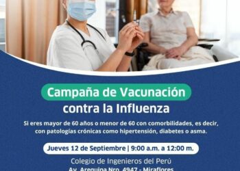 El Colegio de Ingenieros del Perú te invita a participar en la campaña de vacunación contra la influenza