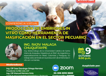 Conferencia Virtual: ¨Producción de embriones in vitro como herramienta de masificación en el sector pecuario¨ / Miércoles 9 de octubre – 6:00 p.m.