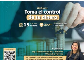 Webinar: «Toma el control de tu dinero» / Martes 15 de octubre – 7:30 p.m.