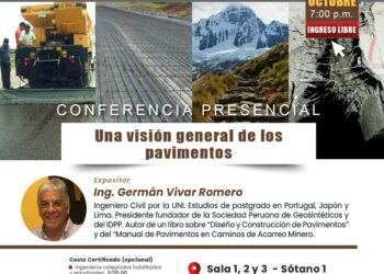 Conferencia presencial «Una visión general de los pavimentos» / Jueves 17 de octubre – 7:00 p.m.