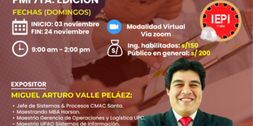 Curso: «Gerencia de proyectos bajo el enfoque PMI 7ta. edición» / Inicio: Domingo 3 noviembre – 9:00 a.m.