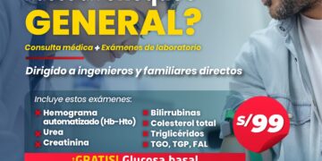 Chequeo general: consulta médica y exámenes de laboratorio / Jueves 31 de octubre – 8:00 a.m.