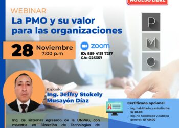Webinar: «La PMO y su Valor para las Organizaciones» / Jueves 28 de noviembre – 7:00 p.m.