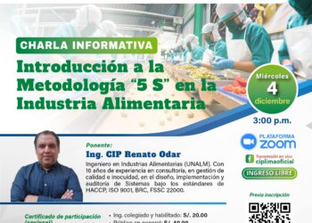 Charla Informativa: ¨Introducción a la metodología «5S» en la industria alimentaria¨ / Miércoles 4 de diciembre – 3:00 p.m.