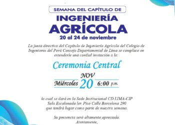 Semana del Capítulo de Ingeniería Agrícola del 20 al 24 de noviembre