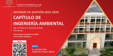 Conferencia: ¨Presentación del Informe de Gestión 2022 – 2024 del Capítulo de Ingeniería Ambiental¨ / Viernes 8 de noviembre – 7 p.m.