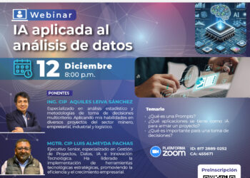 Webinar: «IA Aplicada al Análisis de Datos» / Jueves 12 de diciembre – 8:00 p.m.