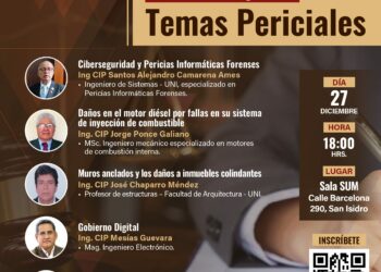 Conferencias Magistrales «Temas Periciales» / Viernes 27 de diciembre – 6:00 p.m.