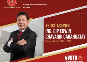 El Ing. CIP Edwin Chavarri Carahuatay es elegido nuevo decano del CIP-CDLima 2025-2027