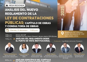 Mesa Redonda «Análisis del Nuevo Reglamento de la Ley de Contrataciones Públicas: Capítulo de Obras y Consultoría de Obras» / Viernes 31 de enero – 7:00 p.m.