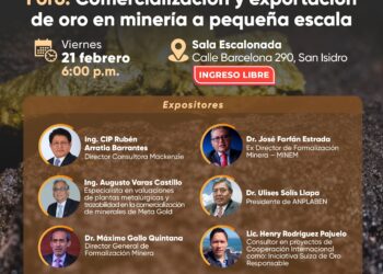 Foro Nacional: ¨Comercialización y exportación de oro en minería a pequeña escala¨/ Viernes 21 de febrero – 6:00 p.m.