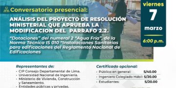 Conversatorio presencial «Análisis del Proyecto de Resolución Ministerial que aprueba la modificación del párrafo 2.2» / Viernes 7 de marzo – 6:00 p.m.