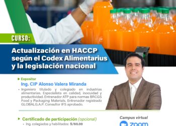 Curso «Actualización en HACCP según el Codex Alimentarius y la legislación nacional» / Del 22 al 30 de abril