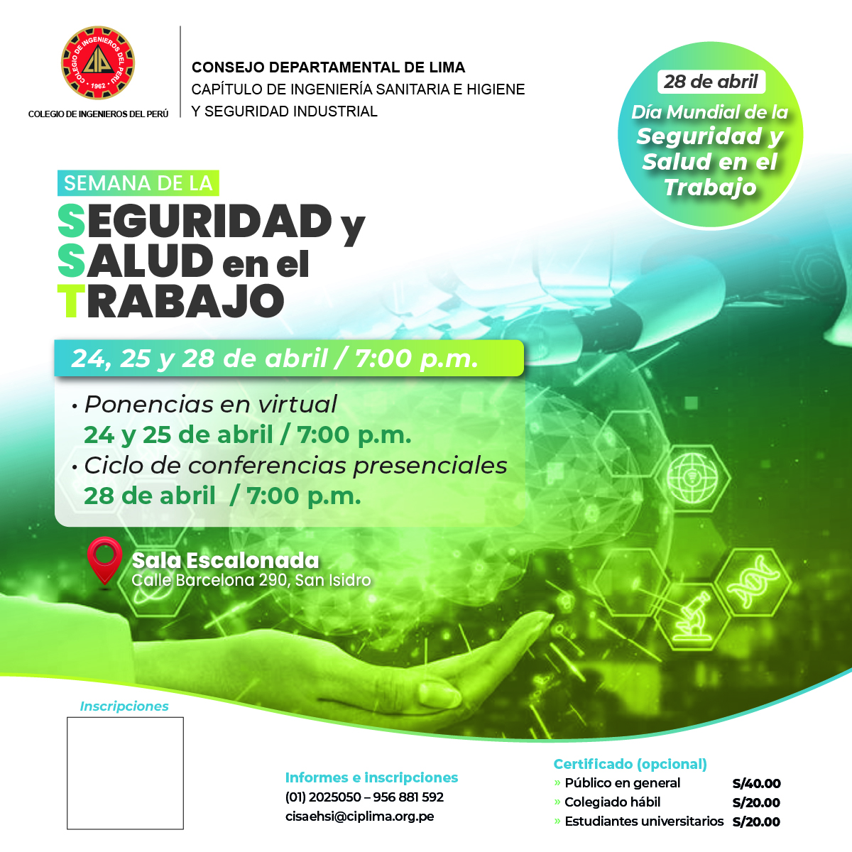 Semana de la seguridad y salud en el trabajo / 24, 25 y 28 de abril - 7 ...
