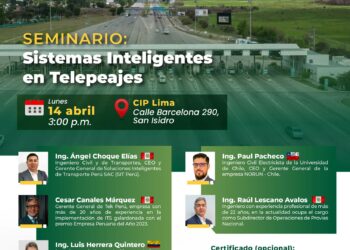 Seminario «Sistemas Inteligentes en Telepeajes» / Lunes 14 de abril – 3:00 p.m.