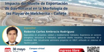 Webinar «Impacto del muelle de exportación de gas natural en la morfología de las playas de Melchorita – Cañete» / Viernes 30 de mayo – 7:00 p.m.