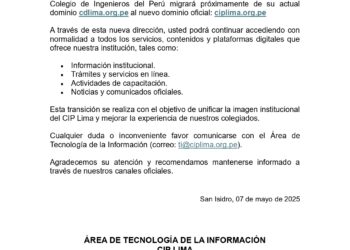 Comunicado N° 005-2025/TI/CIP-LIMA