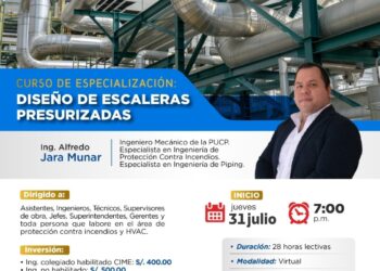 Curso de Especialización «Diseño de Escaleras Presurizadas» / Inicio: Julio 31 de julio – 7:00 p.m.