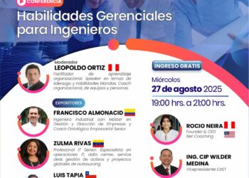 Conferencia: ¨Habilidades Gerenciales para Ingenieros¨ / Miércoles 27 de agosto – 7:00 p.m.