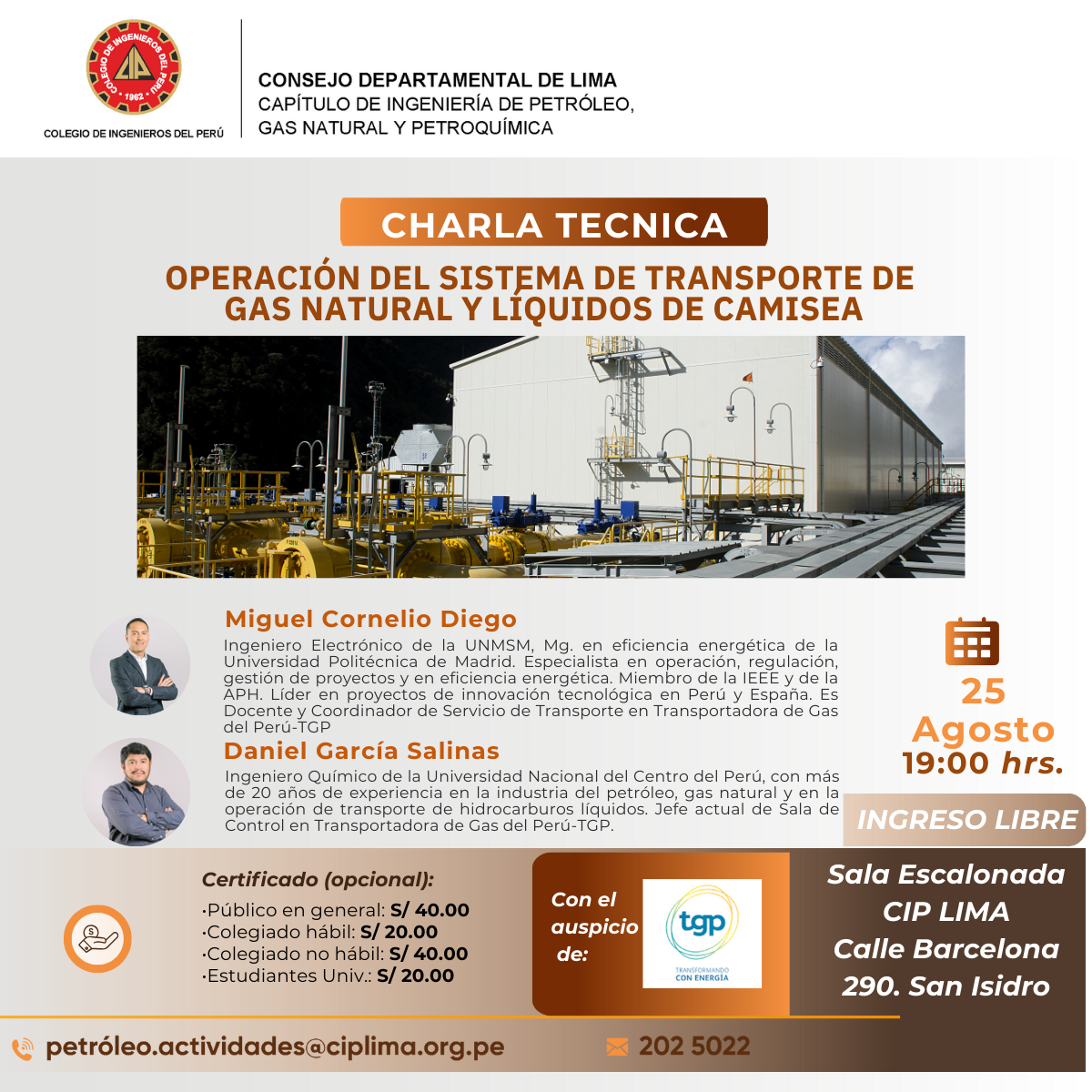 Charla Técnica: “Operación del Sistema de Transporte de Gas Natural y ...