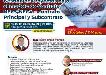 Curso de Especialización: ¨Gestión de Proyectos bajo el modelo de Contrato NEC3/NEC4 – Contrato Principal y Subcontrato¨ / Inicio: 13 de octubre