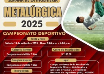 Semana de la Ingeniería Metalúrgica 2025: Campeonato Deportivo reunirá a ingenieros en una jornada de confraternidad