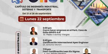 CIP Lima celebra la Semana de Aniversario 2025 del Capítulo de Ingeniería Industrial, de Sistemas y Transporte con ponencias el Lunes 22 de septiembre