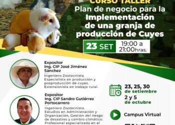 Curso taller «Plan de negocio para implementación de una granja de producción de cuyos» / Inicia: Martes 23 de septiembre