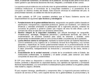 PRONUNCIAMIENTO N° 24-2025-2027/CIPLIMA – SOBRE LOS RETOS DE GOBERNABILIDAD, SEGURIDAD CIUDADANA Y LUCHA CONTRA LA CORRUPCIÓN