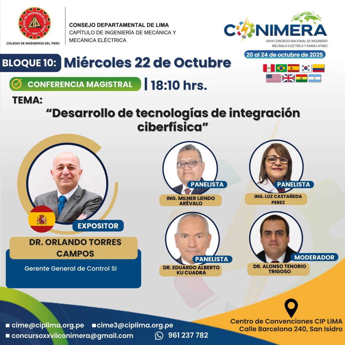 Miércoles 22 de octubre: Conferencias Magistrales / Desde las 4:00 p.m ...