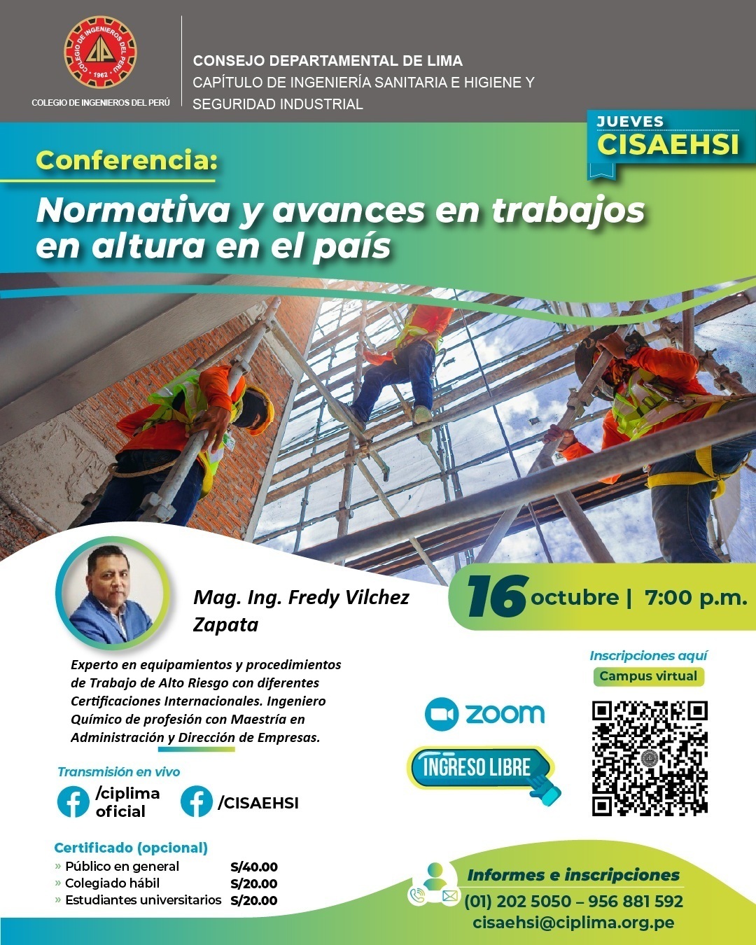 Conferencia: ¨Normativa y avances en trabajos en altura en el país ...