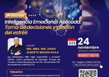 Webinar: ¨¡Desarrolla tu inteligencia emocional y potencia tu carrera profesional!¨/ Lunes 24 de noviembre – 7:00 p. m.