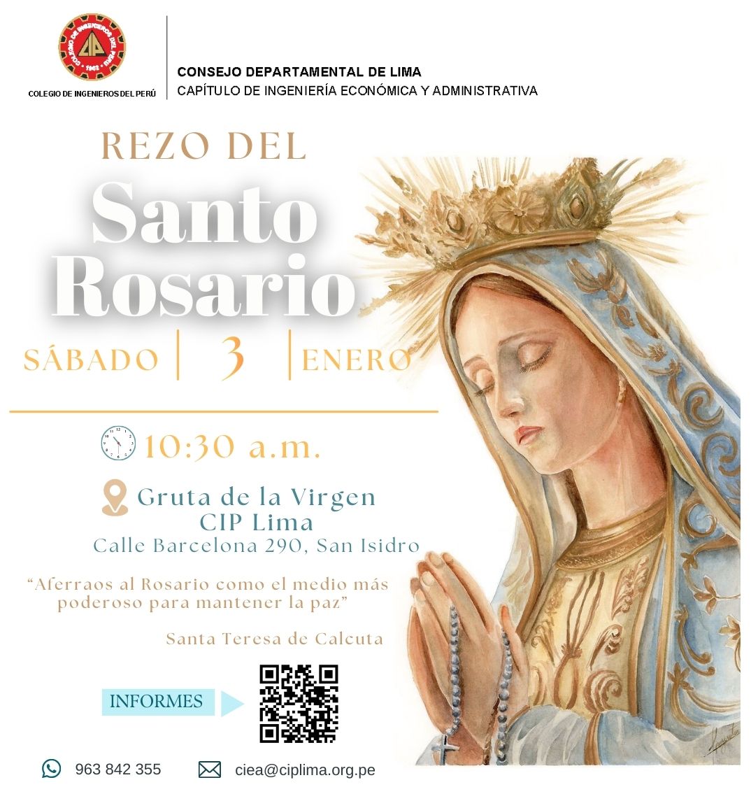 Rezo del Santo Rosario: Sábado 3 de enero - Colegio de Ingenieros del ...