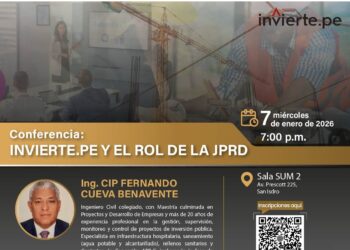 Conferencia presencial: ¨Invierte.pe y el rol de la JPRD¨ / Miércoles 7 de enero – 7:00 p.m.