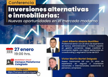 Conferencia: ¨Inversiones alternativas e inmobiliarias: Nuevas oportunidades en el mercado moderno¨ / Martes 27 de enero – 7:00 p.m.