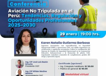 Conferencia: ¨Aviación No Tripulada en el Perú Tendencias, Regulación y Oportunidades Profesionales 2025–2030¨ / Jueves 29 de enero