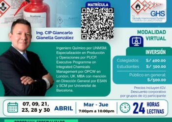Curso Especializado: «Sistema Globalmente Armonizado de Clasificación y Etiquetado de Productos Químicos» | Del 31 de marzo al 23 de abril