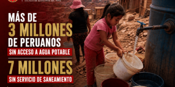 CIP Lima advierte que son más de 3 millones de peruanos sin acceso a agua potable y 7 millones sin servicio de saneamiento