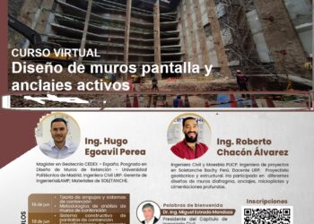 Curso virtual gratuito: “Diseño de muros pantalla y anclajes activos” / Inicio: 16 de junio