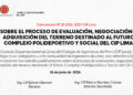 COMUNICADO N° 21-2025-2027/CIPLIMA – Sobre el proceso de evaluación, negociación y adquisición del terreno destinado al futuro Complejo Polideportivo y Social del CIP Lima