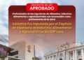 Ingenieros de alimentos, industrias alimentarias y agroindustriales son reconocidos como profesionales de la salud