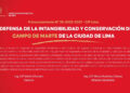 PRONUNCIAMIENTO N° 35-2025-2027/CIPLIMA  – EN DEFENSA DE LA INTANGIBILIDAD Y CONSERVACIÓN DEL CAMPO DE MARTE DE LA CIUDAD DE LIMA