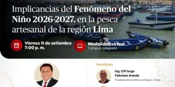 Webinar: “Implicancias del fenómeno del niño 2026-2027, en la pesca artesanal de la región Lima” / Viernes 11 de septiembre