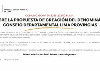 COMUNICADO N° 29-2025-2027/CIPLIMA – SOBRE LA PROPUESTA DE CREACIÓN DEL DENOMINADO CONSEJO DEPARTAMENTAL LIMA PROVINCIAS