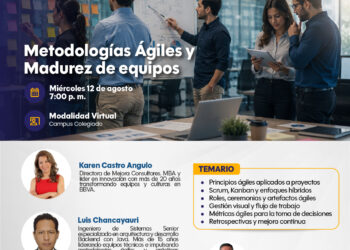 Conferencia Virtual: “Metodologías Ágiles y Madurez de Equipos” | Miércoles 12 de agosto, 7:00 p.m.